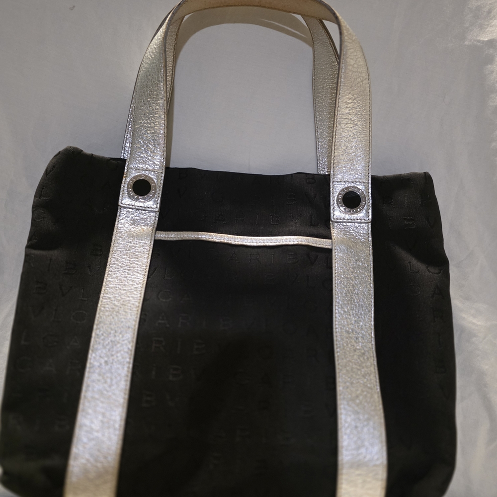 Bulgari Black and Silver Tote Bag
